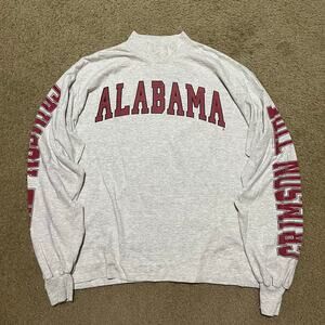 Vintage Alabama Crimson Tide Sleeve Logo Long Sleeve Turtle Neck Large